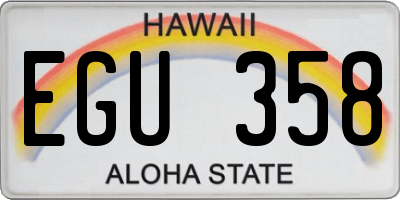 HI license plate EGU358