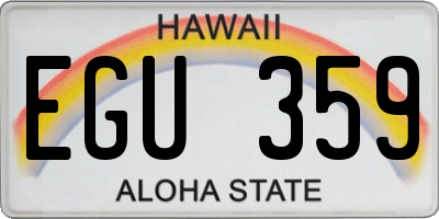 HI license plate EGU359