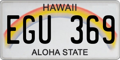 HI license plate EGU369