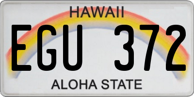 HI license plate EGU372