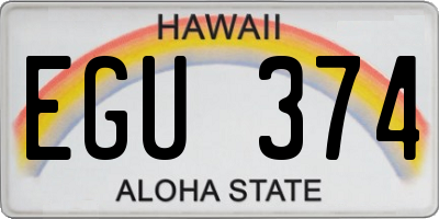 HI license plate EGU374