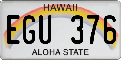 HI license plate EGU376