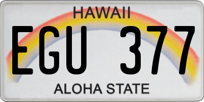 HI license plate EGU377