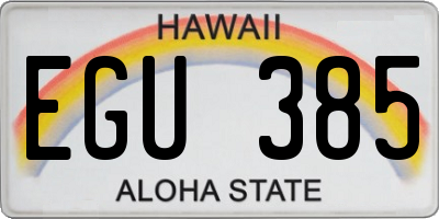 HI license plate EGU385