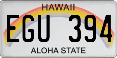 HI license plate EGU394