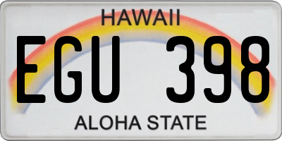 HI license plate EGU398