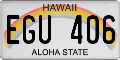 HI license plate EGU406