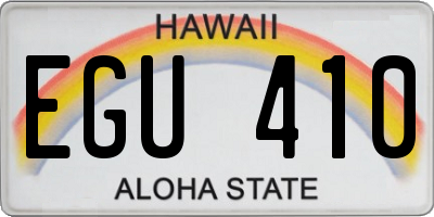 HI license plate EGU410
