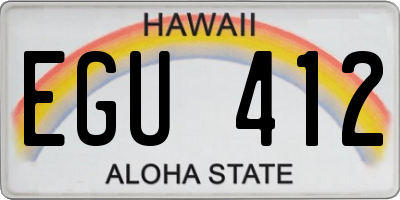 HI license plate EGU412