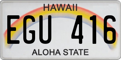 HI license plate EGU416