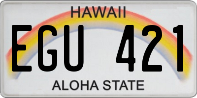 HI license plate EGU421