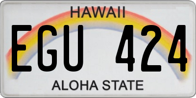 HI license plate EGU424