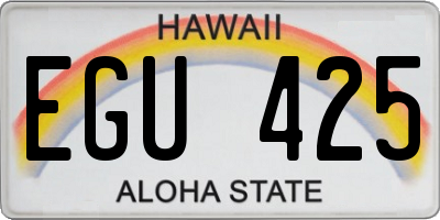 HI license plate EGU425