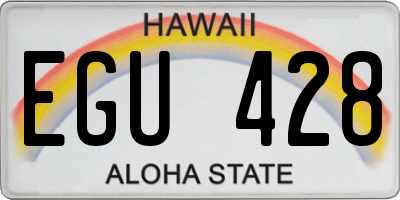 HI license plate EGU428