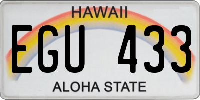 HI license plate EGU433