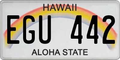 HI license plate EGU442