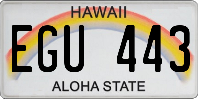 HI license plate EGU443