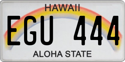 HI license plate EGU444