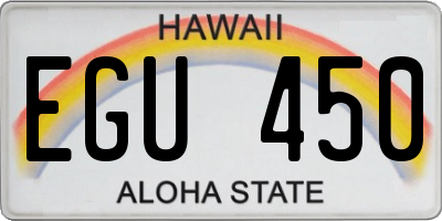 HI license plate EGU450