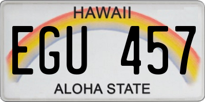 HI license plate EGU457