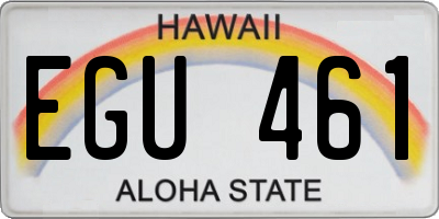HI license plate EGU461