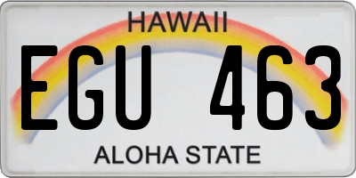 HI license plate EGU463