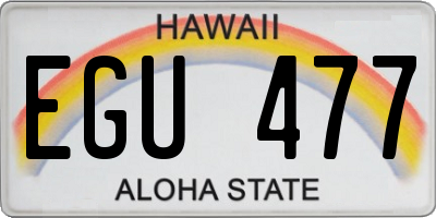 HI license plate EGU477