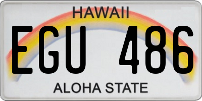 HI license plate EGU486