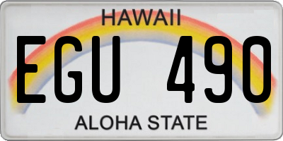 HI license plate EGU490