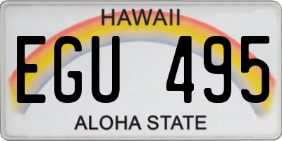 HI license plate EGU495