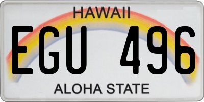 HI license plate EGU496