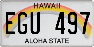 HI license plate EGU497