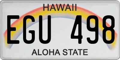 HI license plate EGU498