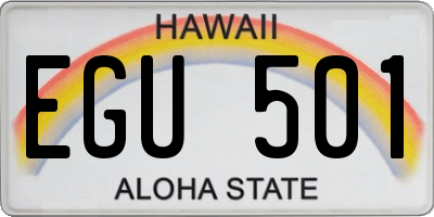 HI license plate EGU501
