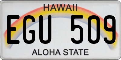 HI license plate EGU509