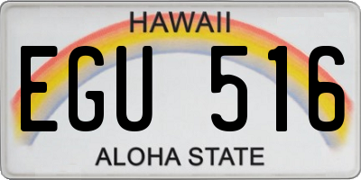 HI license plate EGU516