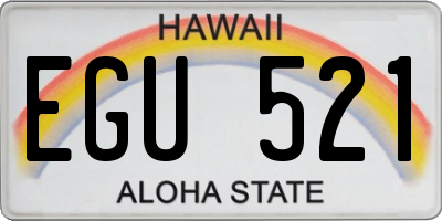 HI license plate EGU521