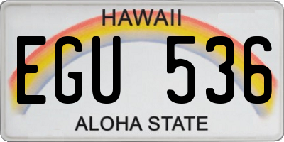 HI license plate EGU536