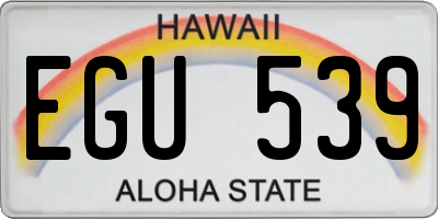 HI license plate EGU539