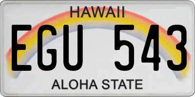 HI license plate EGU543