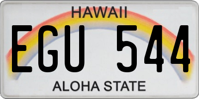 HI license plate EGU544