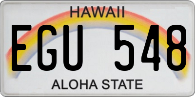 HI license plate EGU548