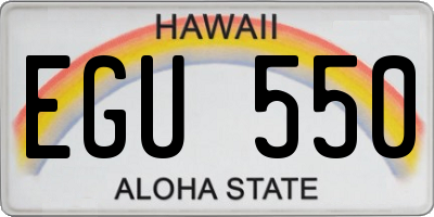 HI license plate EGU550