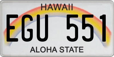 HI license plate EGU551