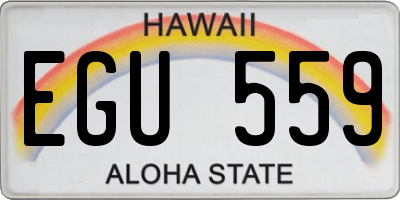 HI license plate EGU559