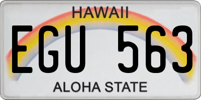 HI license plate EGU563