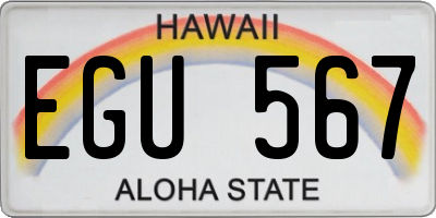 HI license plate EGU567