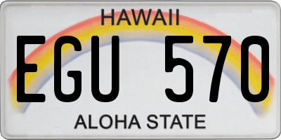 HI license plate EGU570