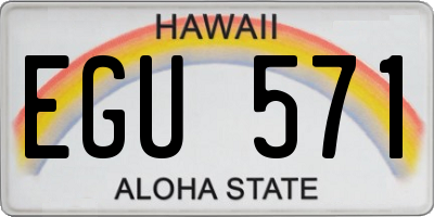 HI license plate EGU571