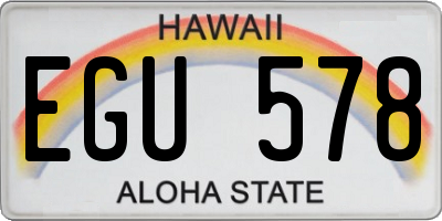 HI license plate EGU578